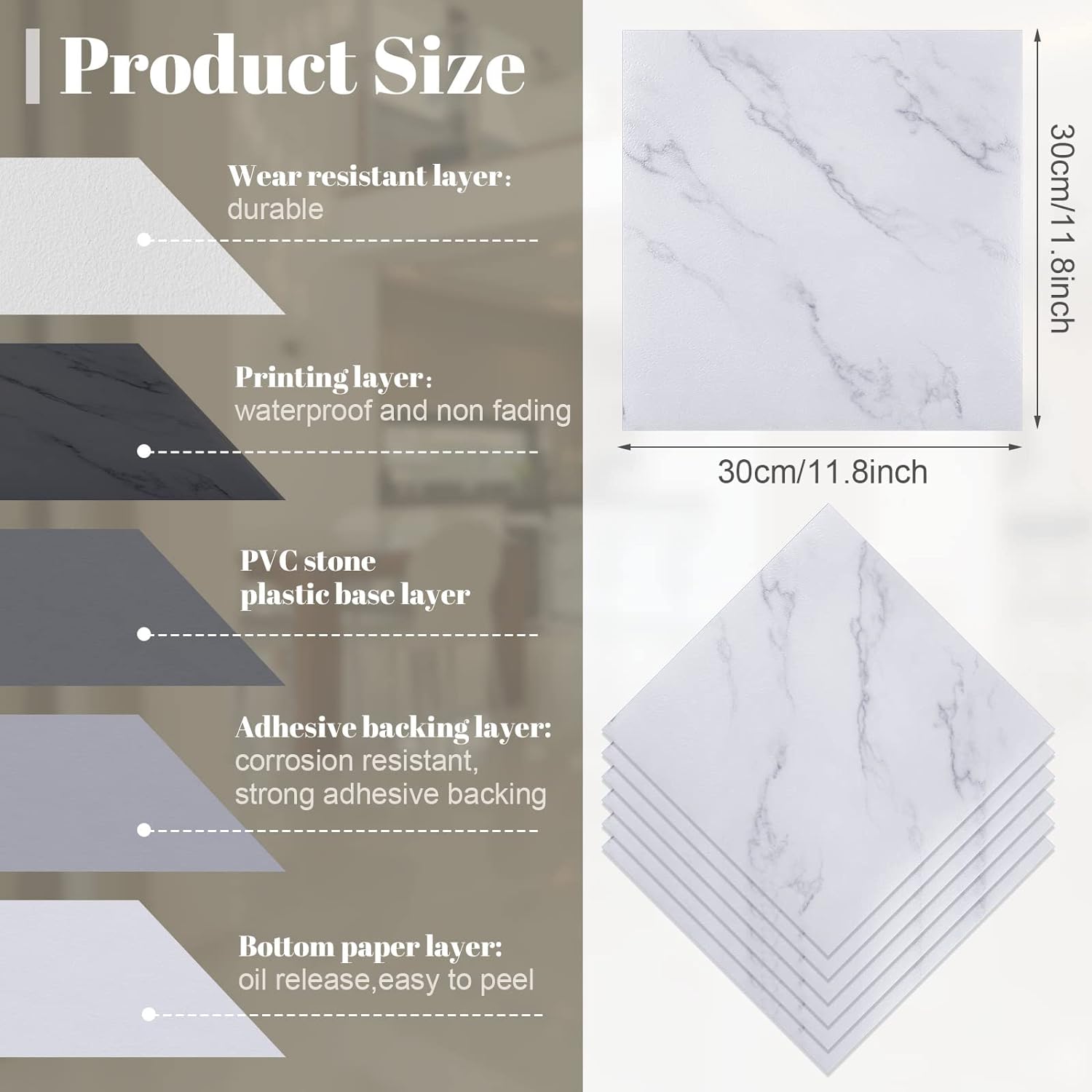 Azulejo adhesivo 30x30 blanco FK23D-237